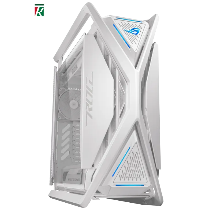 ASUS ROG Hyperion GR701 E-ATX Computer Case – 420mm Dual Radiator Support, 4x 140mm Fans, Metal GPU Holder, Built-in Component Storage, ARGB Fan Hub, 60W Fast Charging