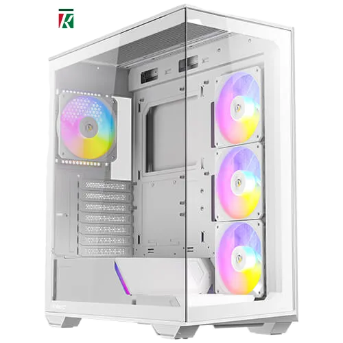 Antec C3 ARGB Mid-Tower ATX PC Case White – 3x 120mm + 1x 120mm ARGB PWM Fans Included, 360mm Radiator Support, High Airflow Design