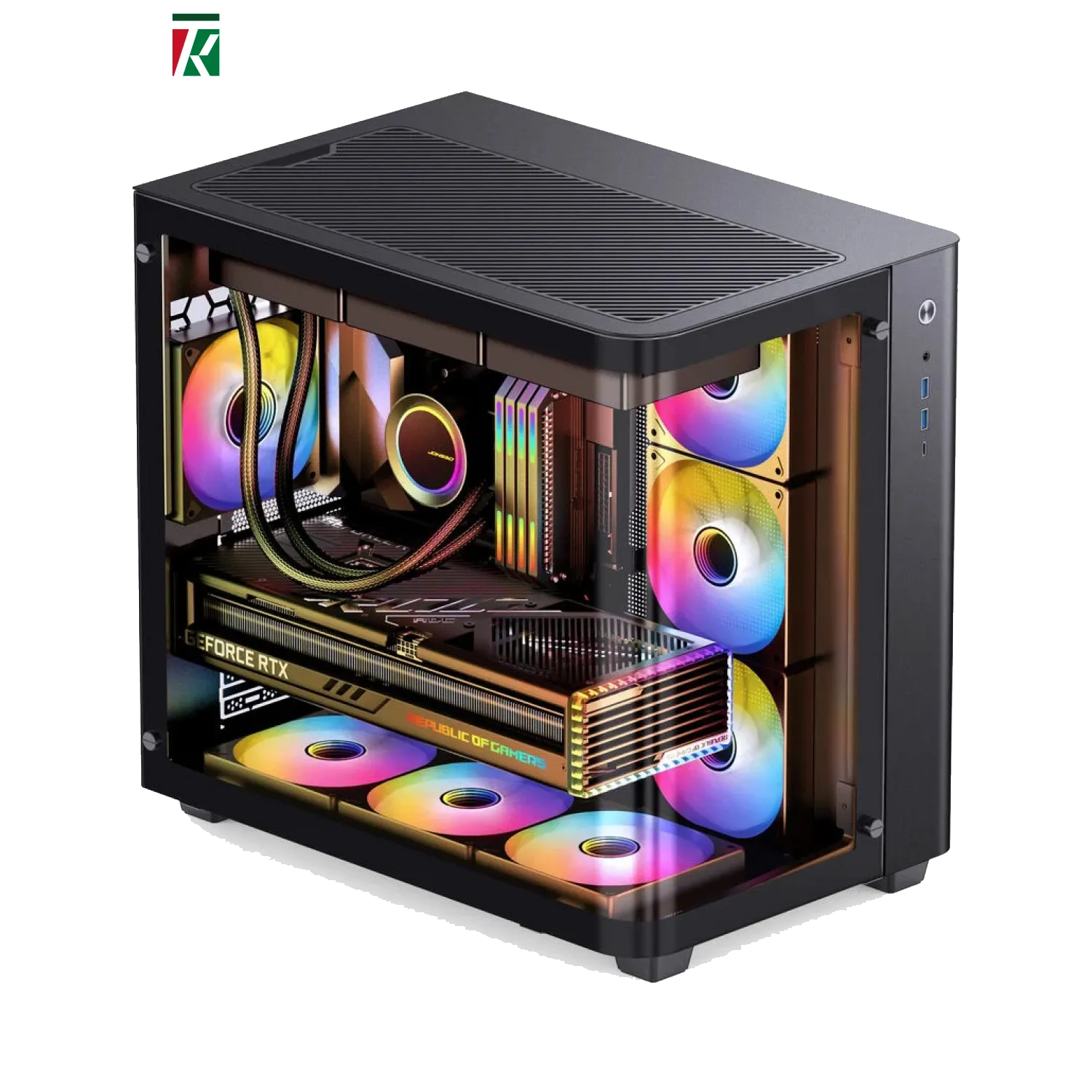 JONSBO TK-3 Black Curved Glass ATX Mid Tower Gaming Case – 270° View – 50 Series Ready