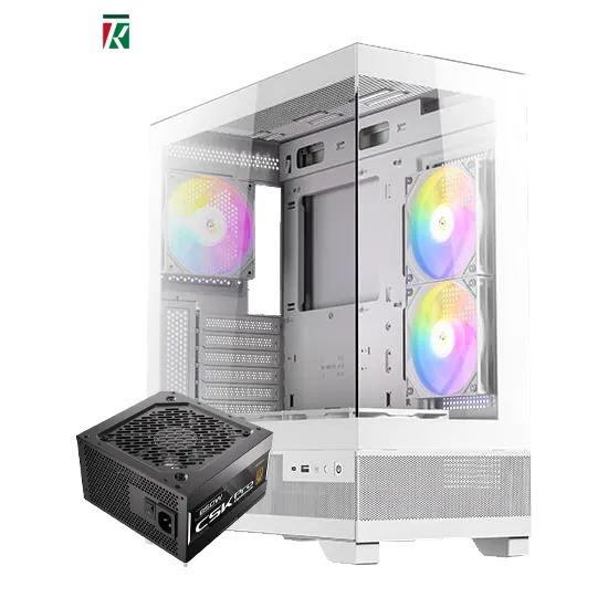 Antec CX700 White RGB Mid Tower Gaming Case + Antec CSK Pro 850W 80+ Bronze ATX 3.1 PSU Bundle