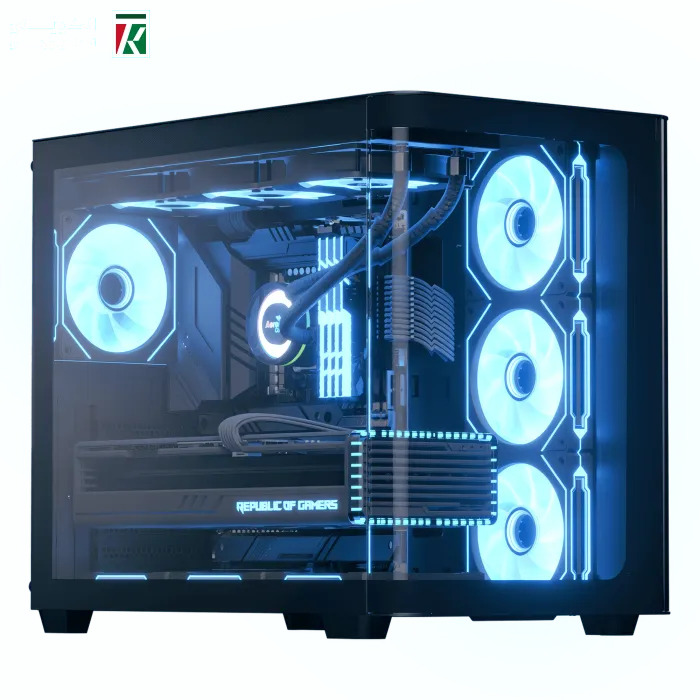 Aerocool P500C G BK V1 Mid Tower Gaming Case 4 ARGB Fans Tempered Glass
