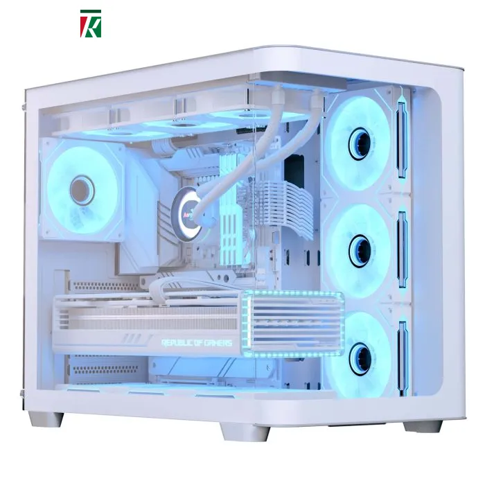 Aerocool P500C Compact ATX Mid Tower Gaming Case White with ARGB Fans
