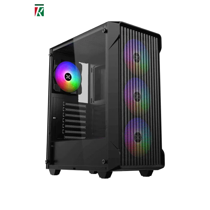 XIGMATEK SKY II WAVE FRGB Mid Tower Case with LITEPOWER II i550 450W PSU – High Airflow Gaming Case