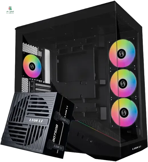 LIAN LI V100R Mid Tower Case + 4 ARGB PWM Fans + 750W 80+ Bronze PSU ATX 3.1 Semi-Modular (BTF)