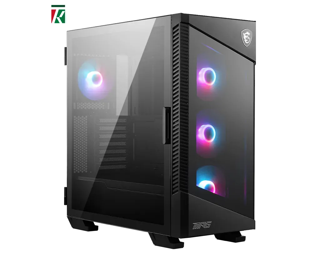 MSI MPG Velox 100R Mid Tower Gaming Case 4 ARGB Fans Tempered Glass 360mm Support