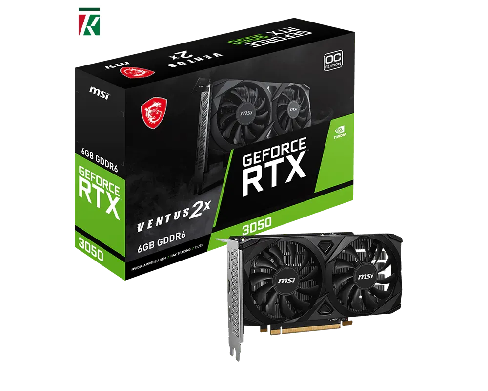 MSI GeForce RTX 3050 Ventus 2X 6GB OC GDDR6 Graphics Card HDMI DisplayPort PCIe 4.0