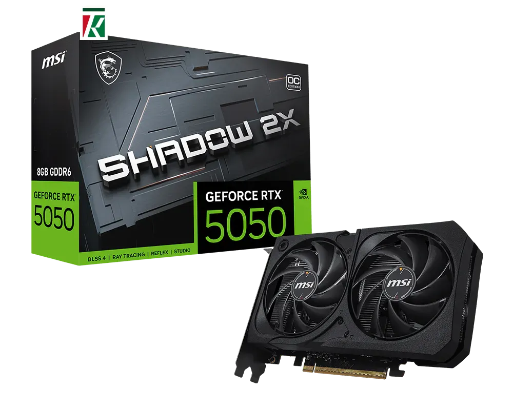 MSI GeForce RTX 5050 Shadow 2X OC 8GB GDDR6 Gaming Graphics Card 128-bit HDMI 2.1b DisplayPort 2.1a