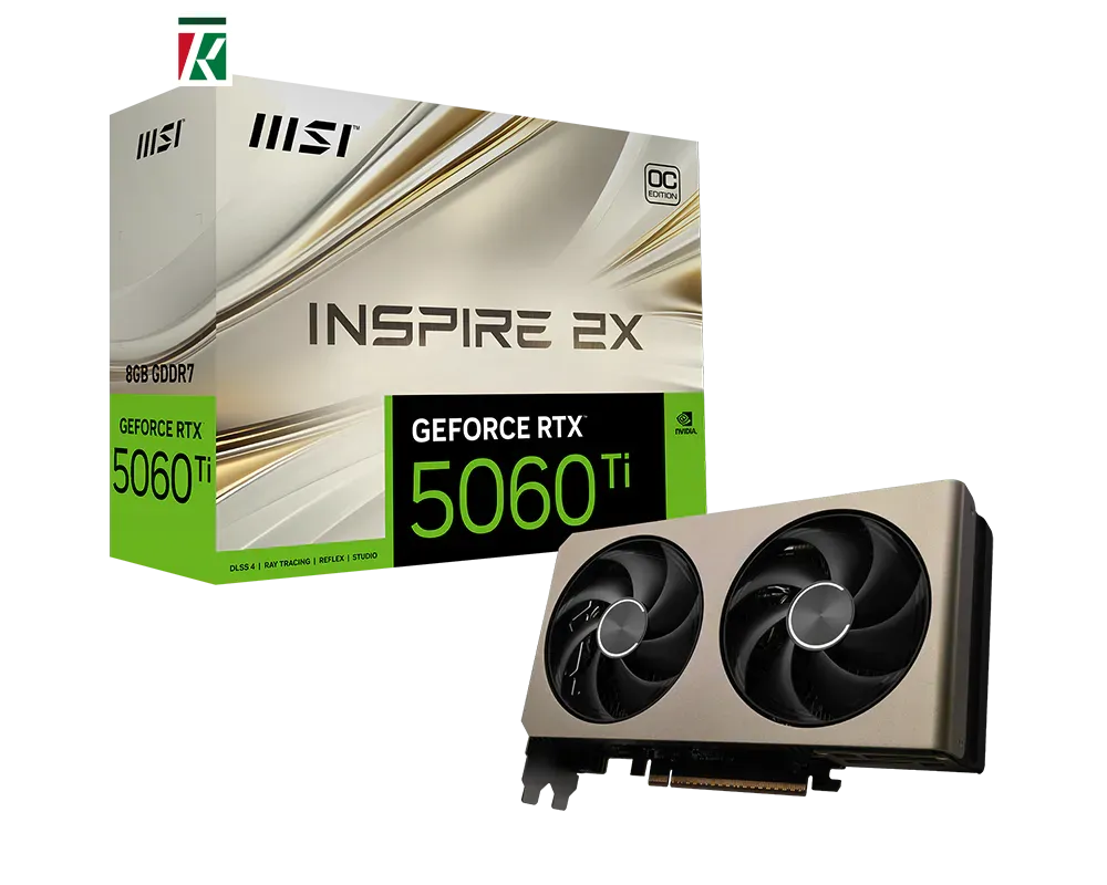 MSI GeForce RTX 5060 Ti Inspire 2X OC 8GB GDDR7 Gaming Graphics Card HDMI DisplayPort PCIe 5.0
