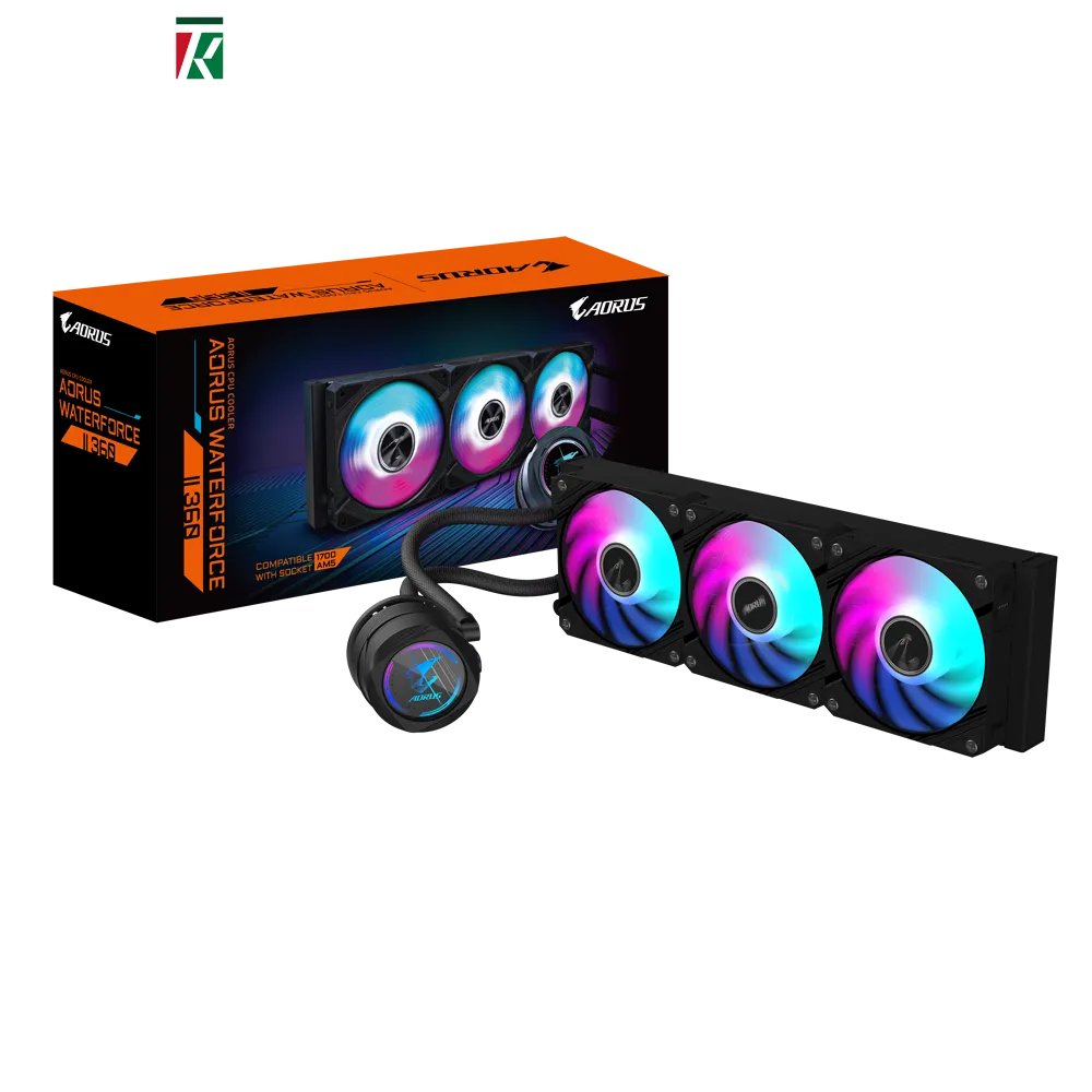 GIGABYTE AORUS WATERFORCE II 360 ARGB AIO Liquid CPU Cooler – 360mm, AM5/Intel, High Performance Cooling