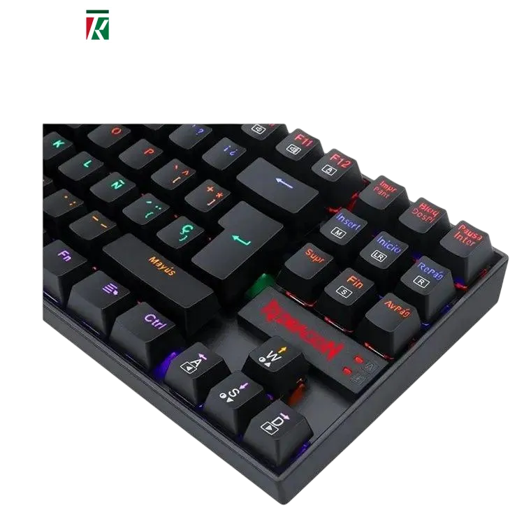 Redragon K552E Kumara Elite Mechanical Gaming Keyboard – Blue Switch, TKL 87 Keys, Rainbow Backlit (Arabic)