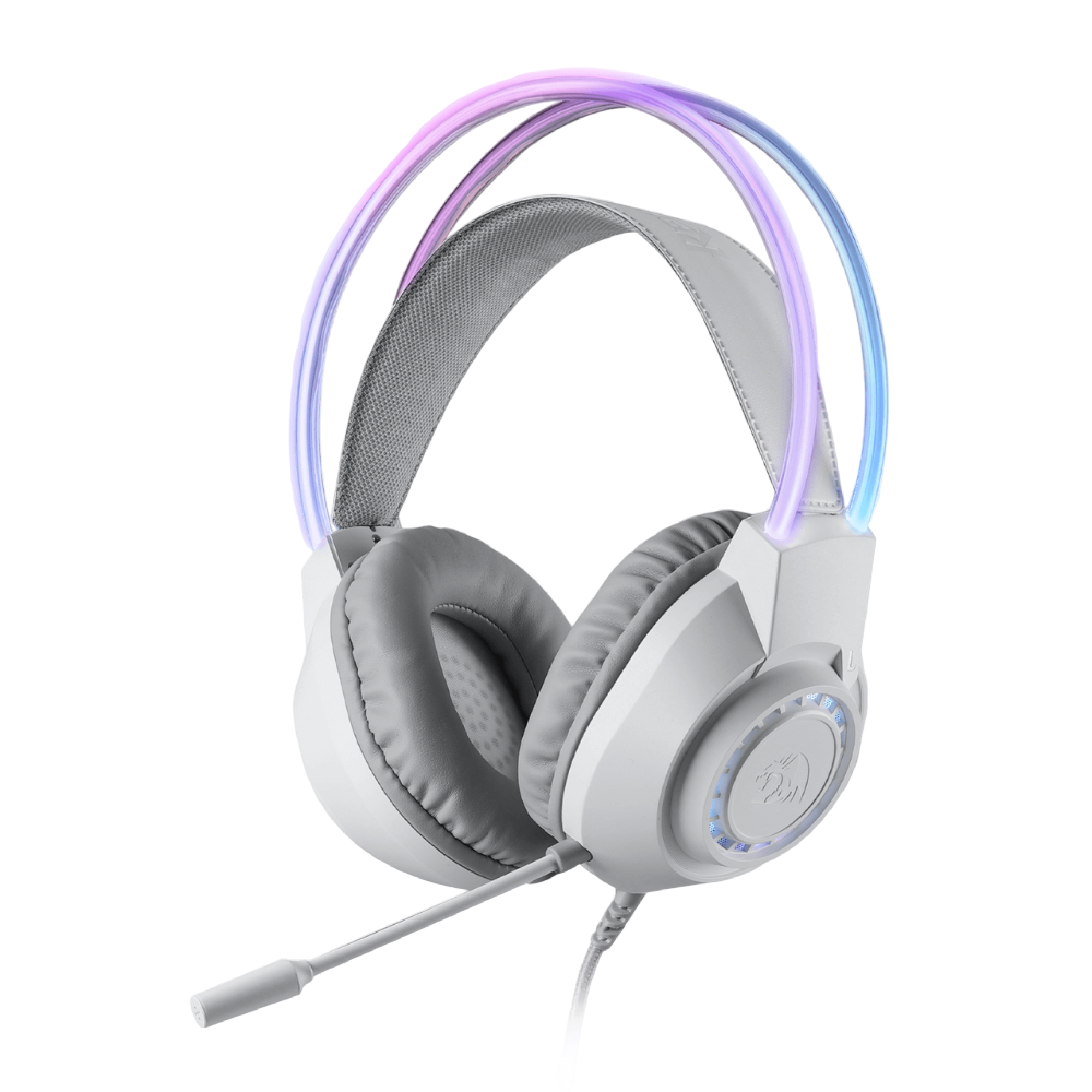 Redragon H231 SCREAM RGB Wired Gaming Headset – Stereo Sound, 40mm Drivers, Noise-Canceling Mic - White