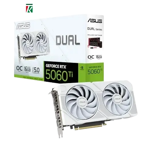 ASUS Dual GeForce RTX 5060 Ti 16GB GDDR7 White OC Edition