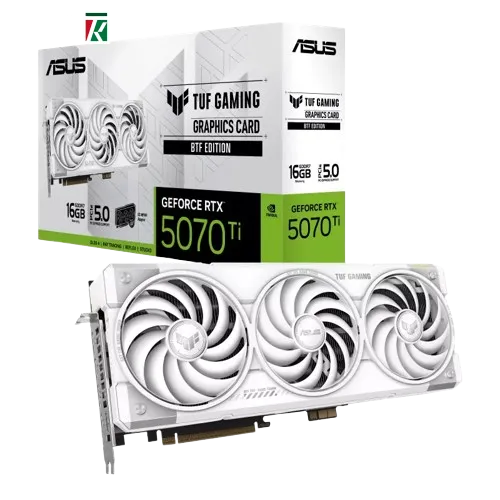 ASUS TUF Gaming GeForce RTX 5070 Ti 16GB GDDR7 BTF White Edition Graphics Card