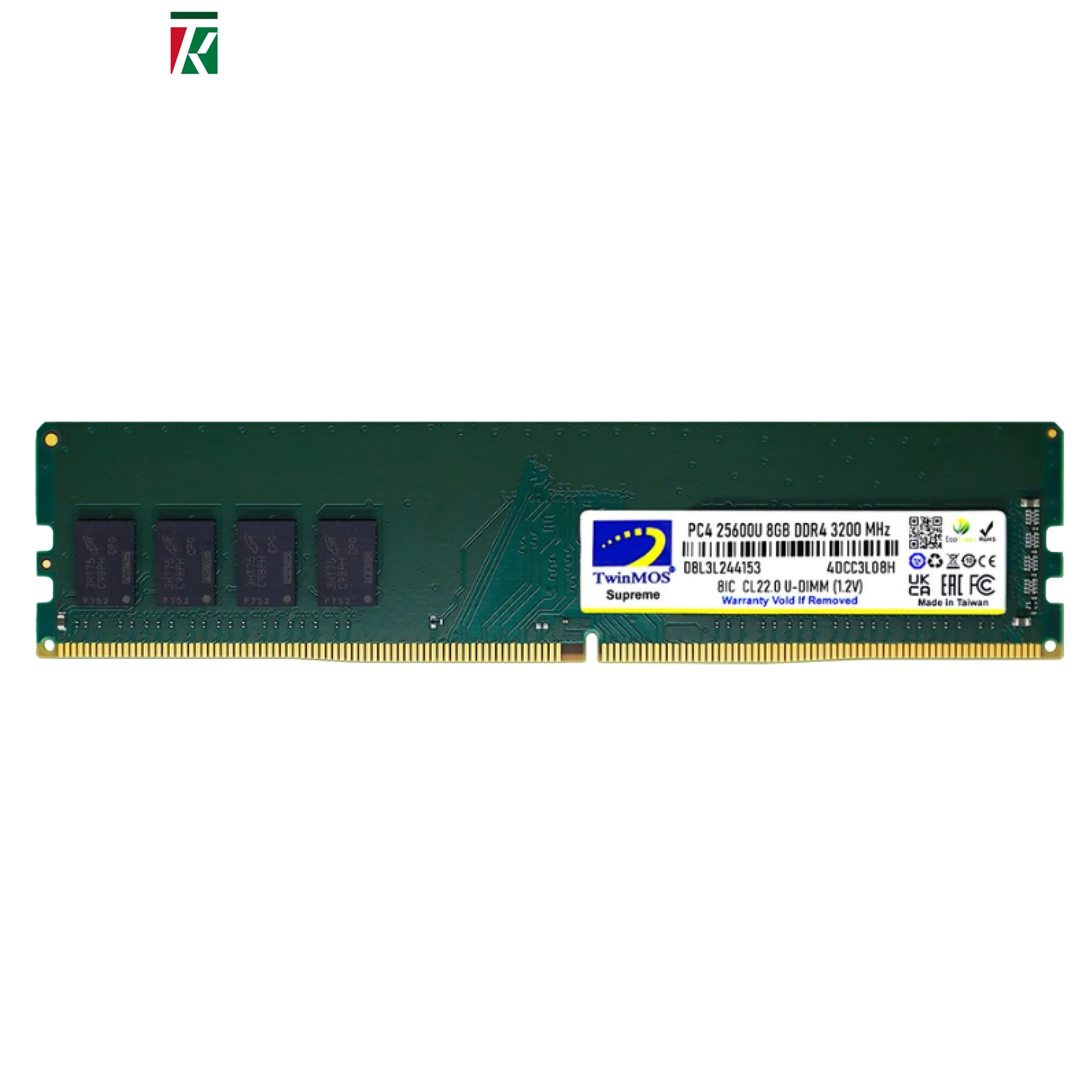 TwinMOS DDR4 RAM 8GB 3200MHz CL22 UDIMM Desktop Performance Memory