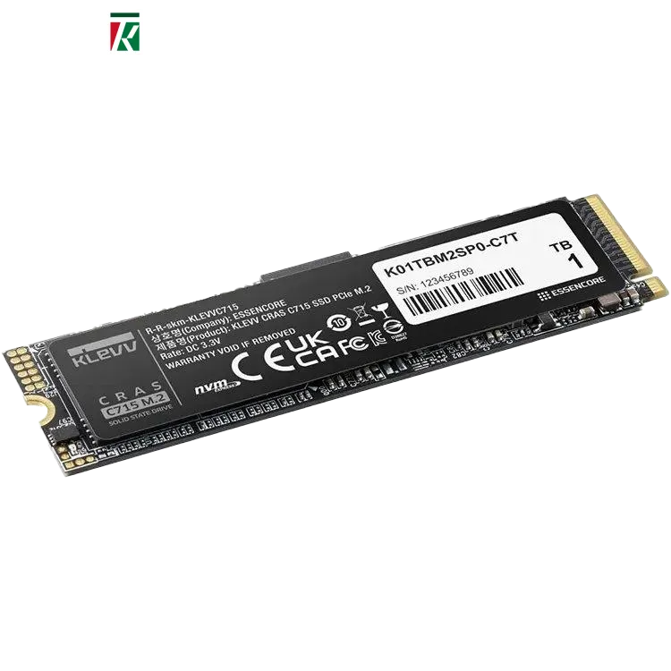 KLEVV CRAS C715 1TB M.2 2280 NVMe PCIe Gen3 x4 SSD – SLC Cache, Up to 3200MB/s, Laptop & Desktop Compatible (K01TBM2SP0-C7T)