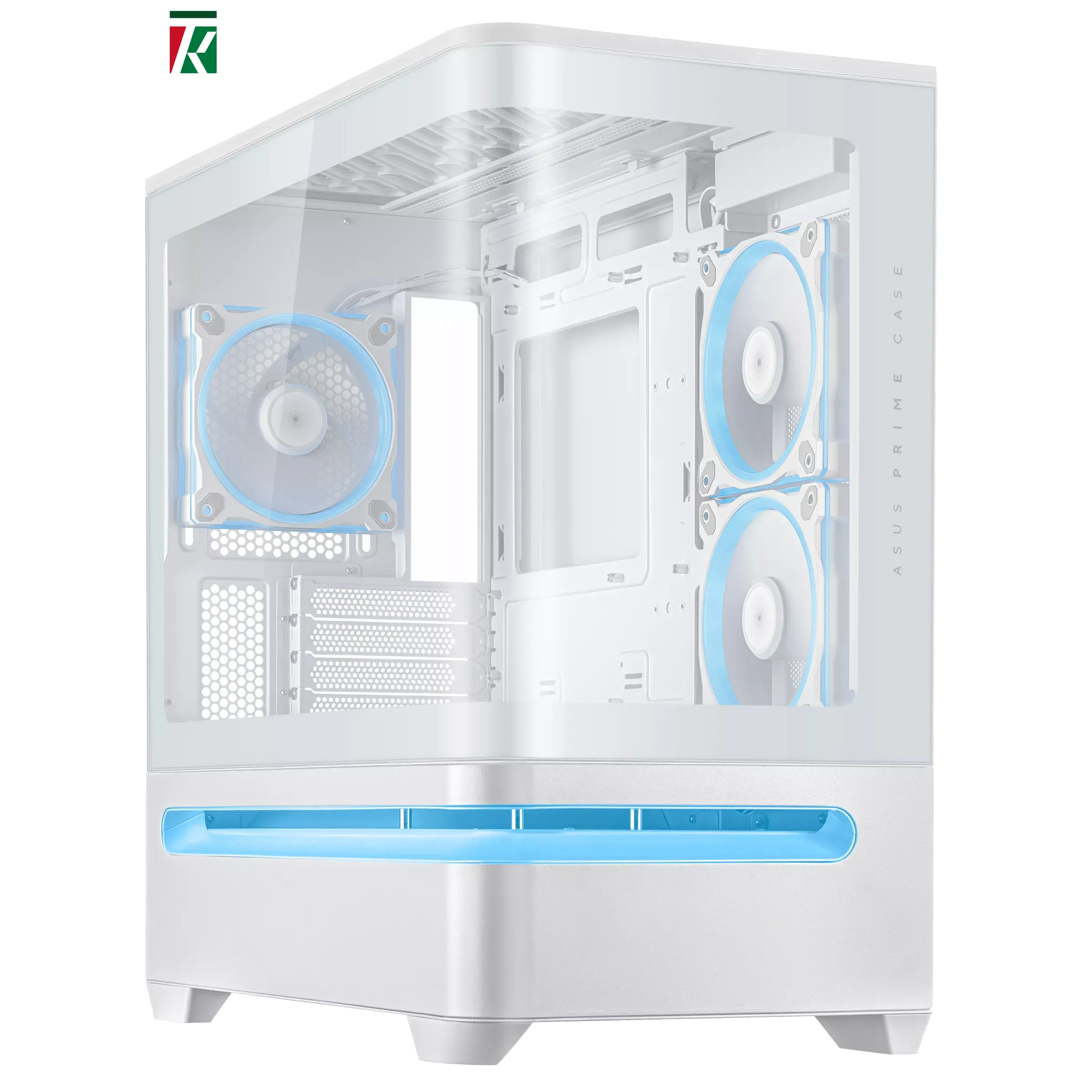 ASUS Prime AP202 ARGB mATX Case White – Curved Tempered Glass Panel, Supports up to 420mm GPU, Patented Slot Vent Airflow Design