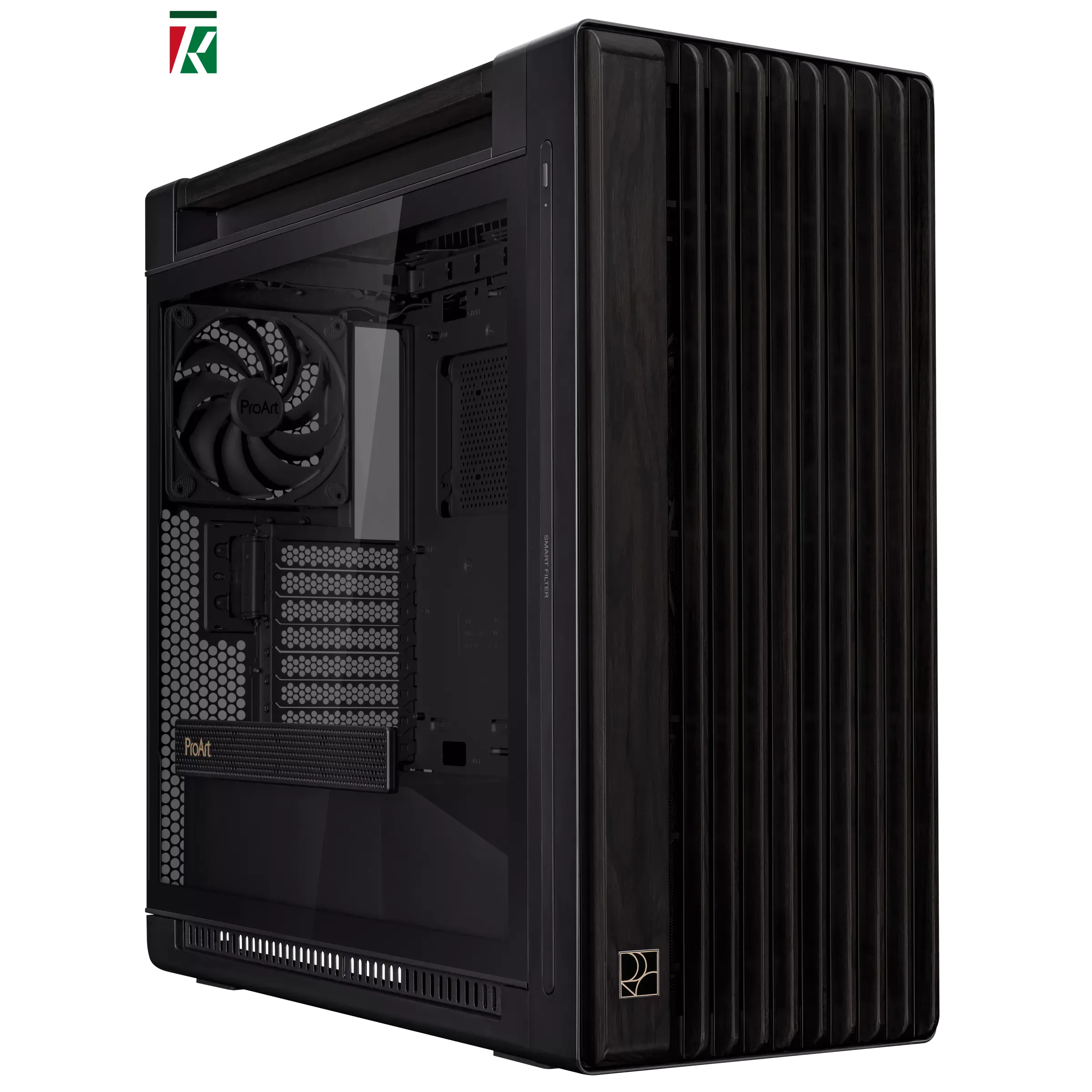 ASUS ProArt PA602 Wood Edition Metal Panel Mid-Tower Case – E-ATX / ATX / Micro-ATX / Mini-ITX / DTX / Mini-DTX Support, Tempered Glass, Advanced Cooling & Cable Management